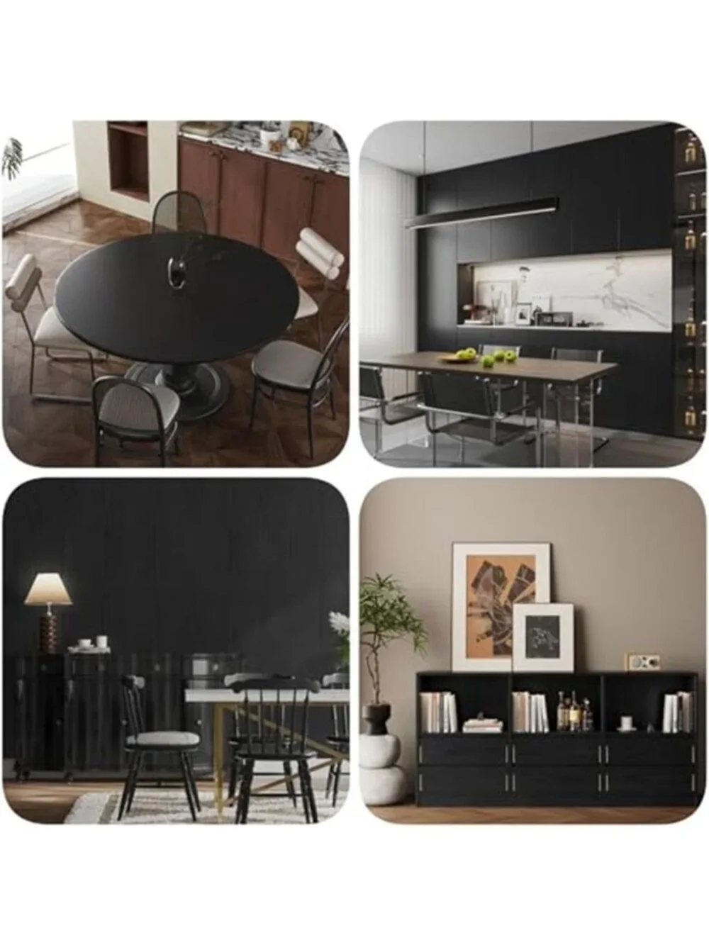 Black Wood Peel Stick Wallpaper Self Adhesive Contact Paper Cabinet Furniture